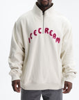 Ice Cream Half Zip Logo Sweater White