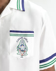 Casablanca Hotel Emblem Cuban Collar Ss Shirt White