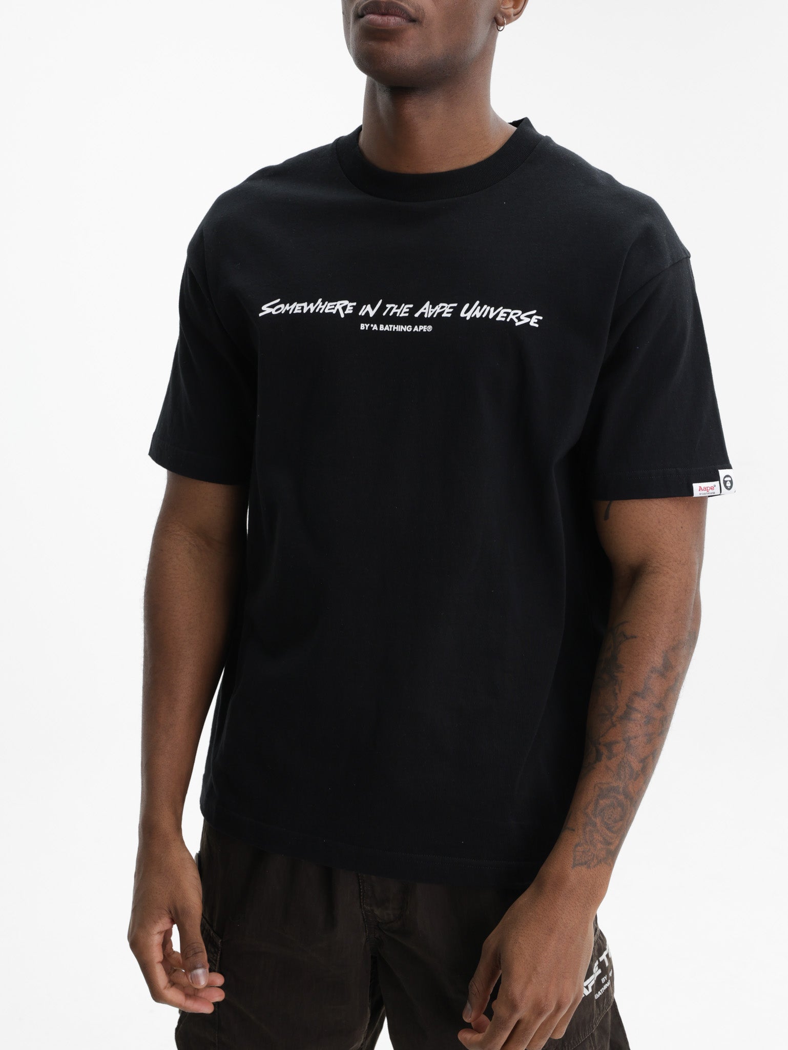Aape Slogan Tee Black