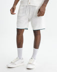 Casablanca Palm Tree Emblem Crochet Shorts White