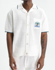 Casablanca Palm Tree Emblem Crochet Shirt White