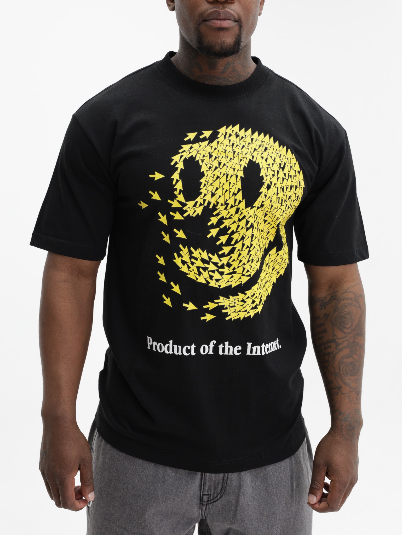 Market T-Shirt Smiley Product Of The Internet Black