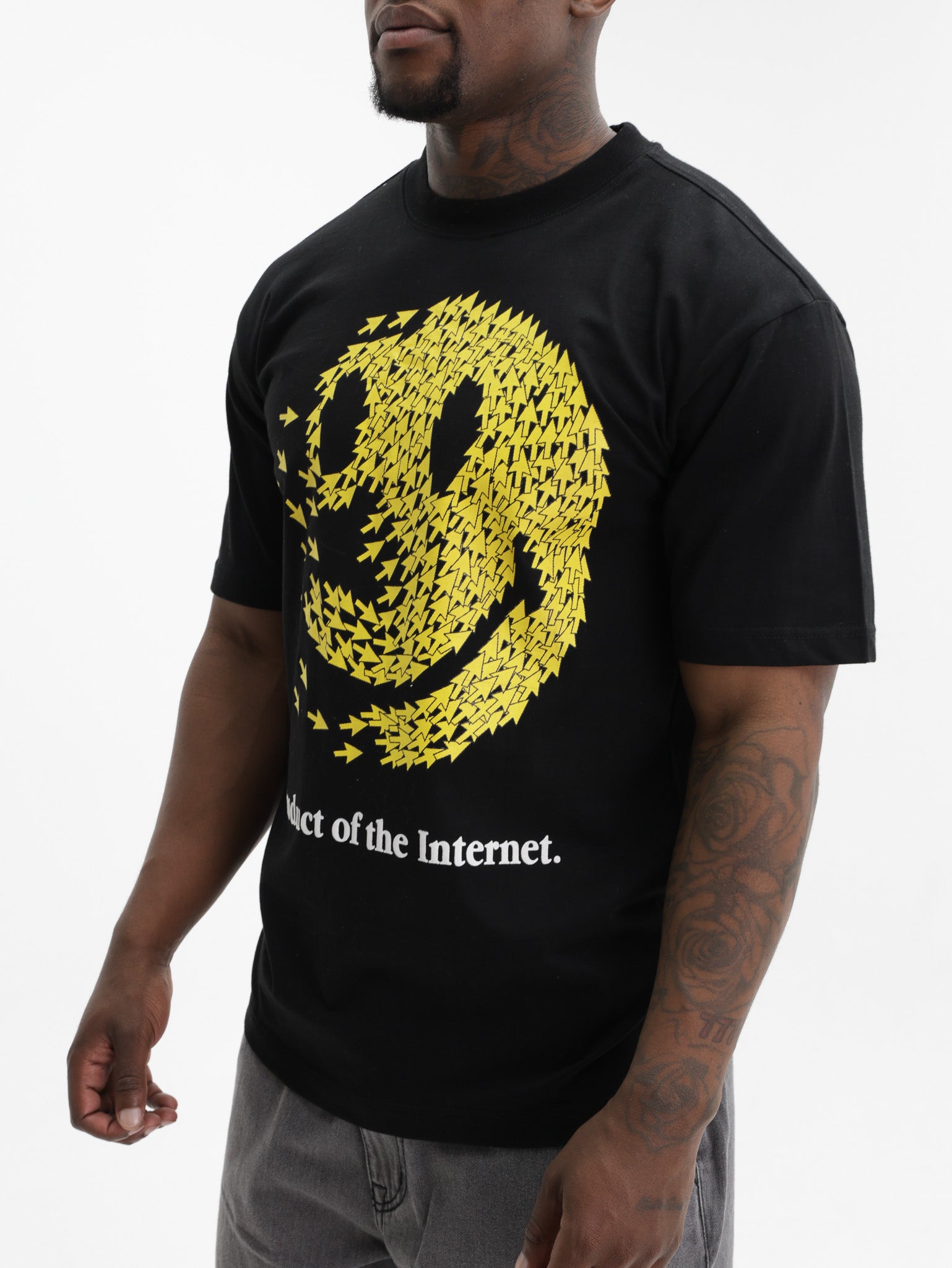 Market T-Shirt Smiley Product Of The Internet Black