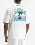 Casablanca Palm Tree Emblem Crochet Shirt White