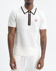 Casablanca Waffle Stitch Golfer White