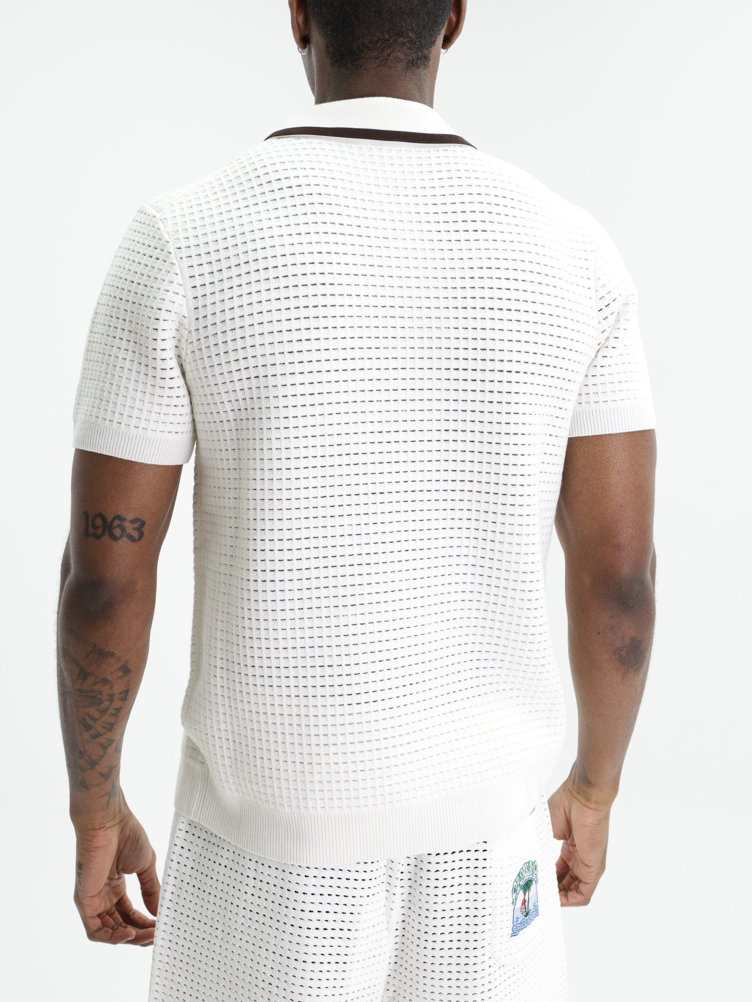 Casablanca Waffle Stitch Golfer White