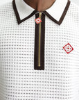 Casablanca Waffle Stitch Golfer White