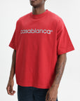 Casablanca Reflective Logo Oversized T-Shirt Red
