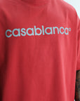 Casablanca Reflective Logo Oversized T-Shirt Red