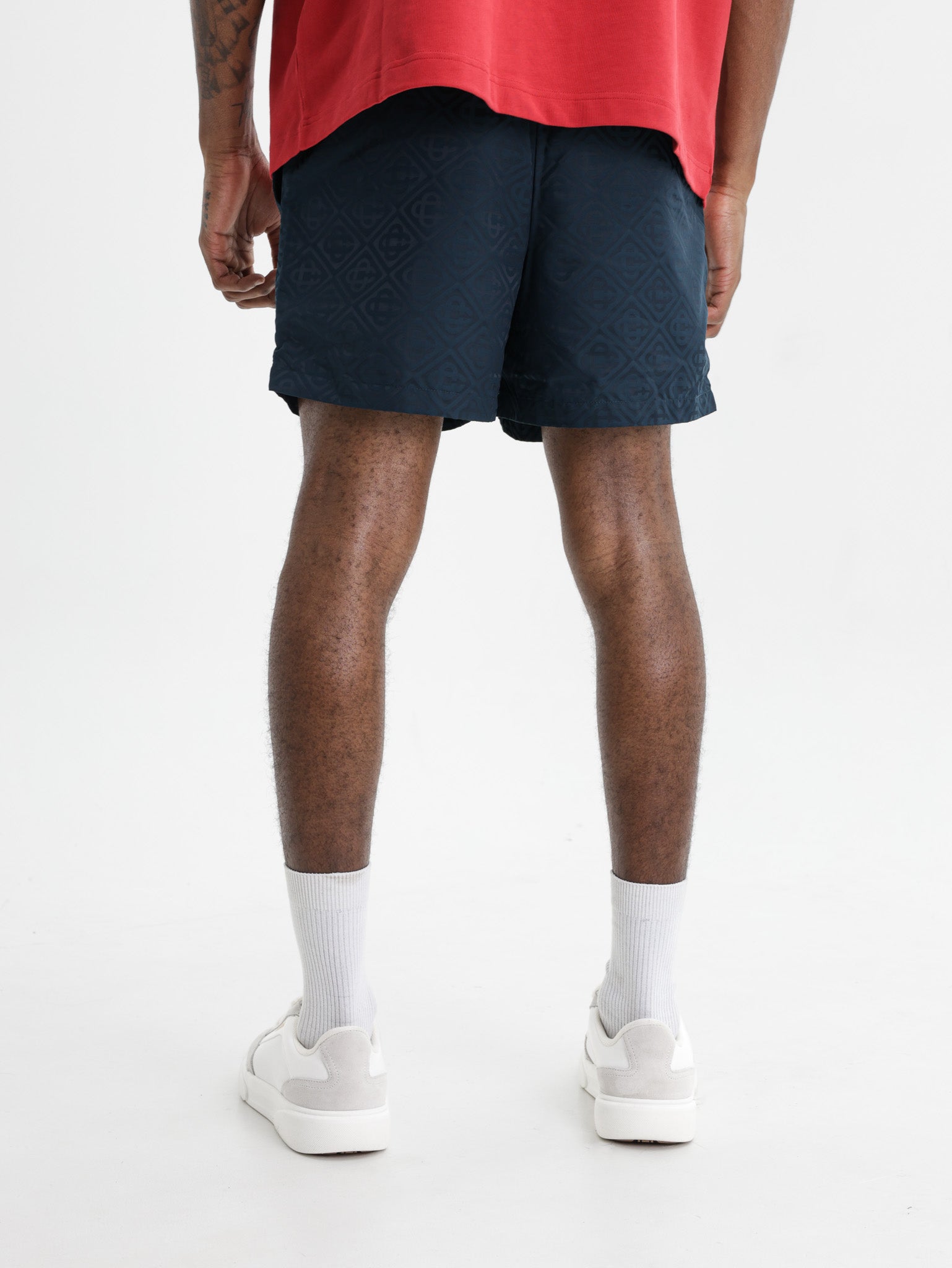 Casablanca Monogram Jacquard Swim Shorts Teal