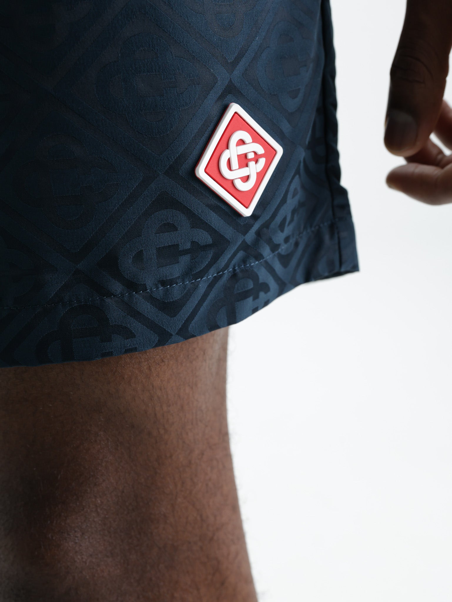 Casablanca Monogram Jacquard Swim Shorts Teal