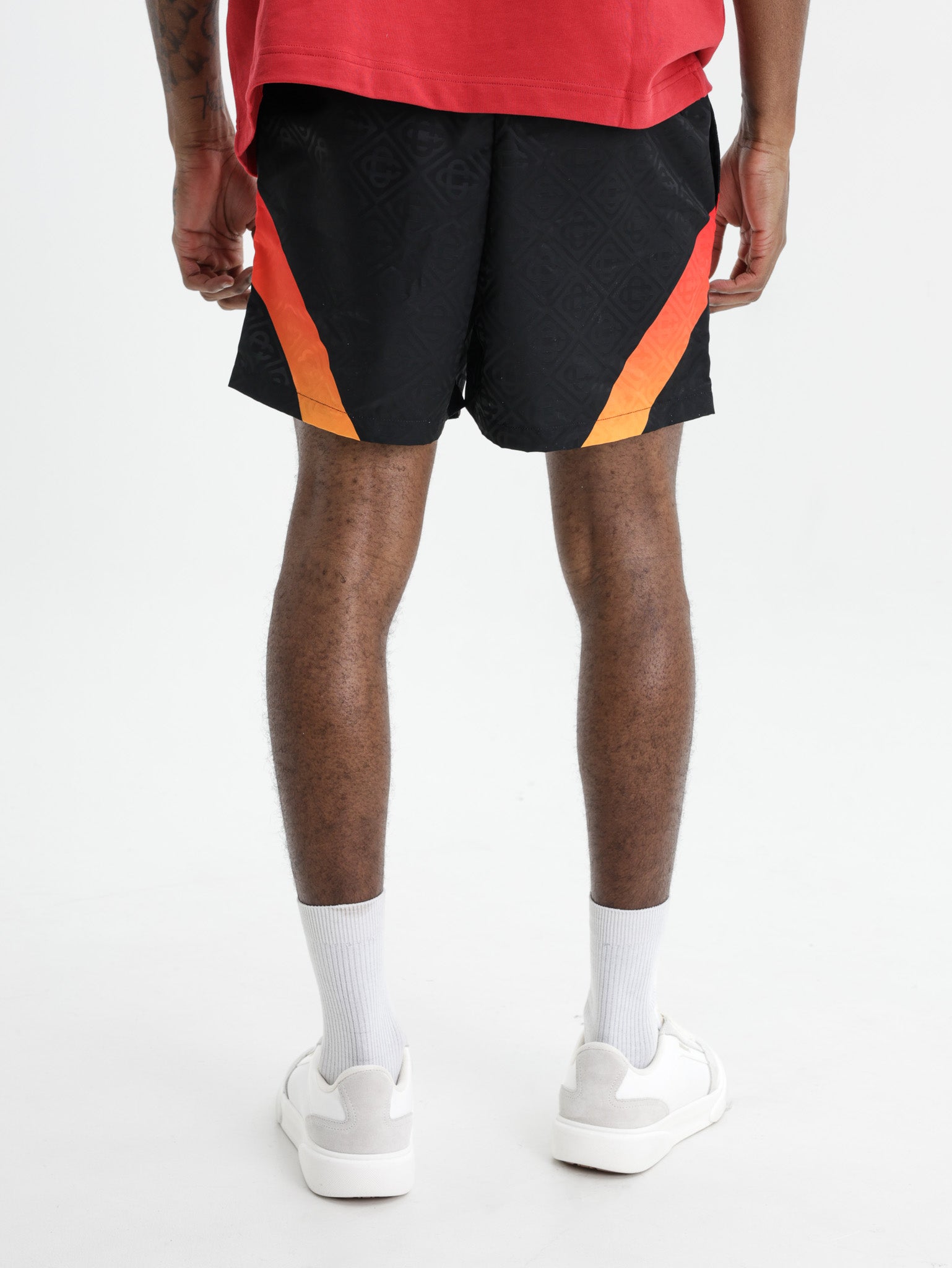 Casablanca Gradient Panel Jacquard Swim Shorts Red