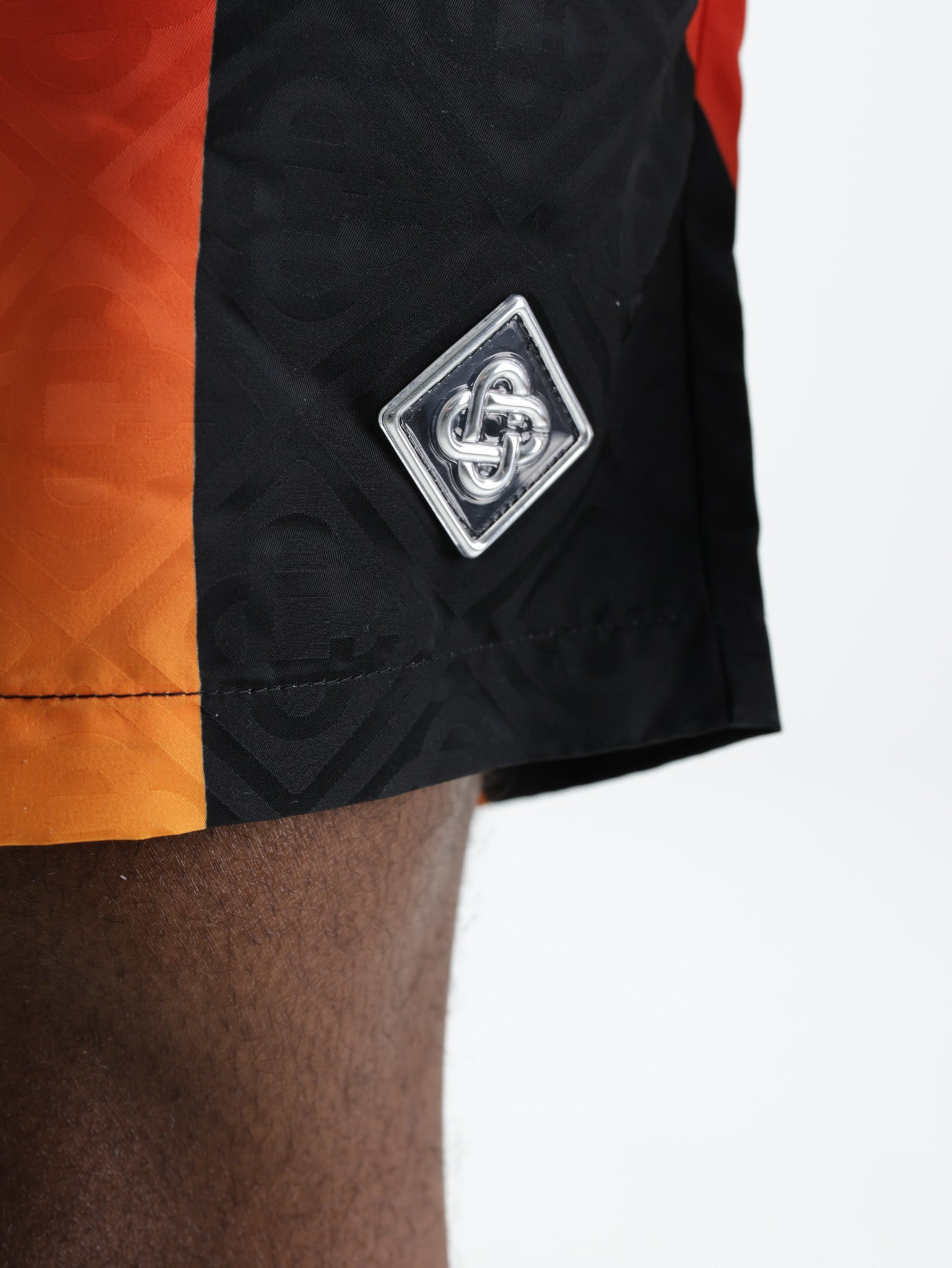 Casablanca Gradient Panel Jacquard Swim Shorts Red