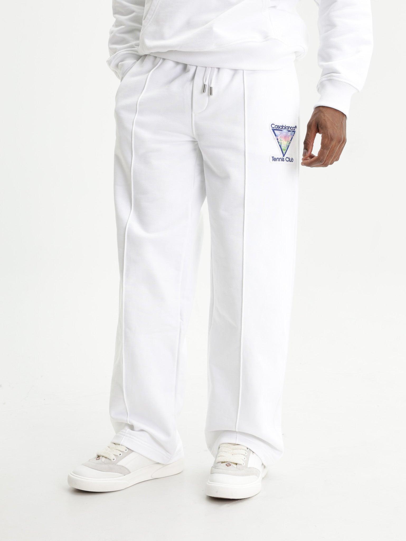 Casablanca Tennis Club Icon Pintuck Jogger Shorts White