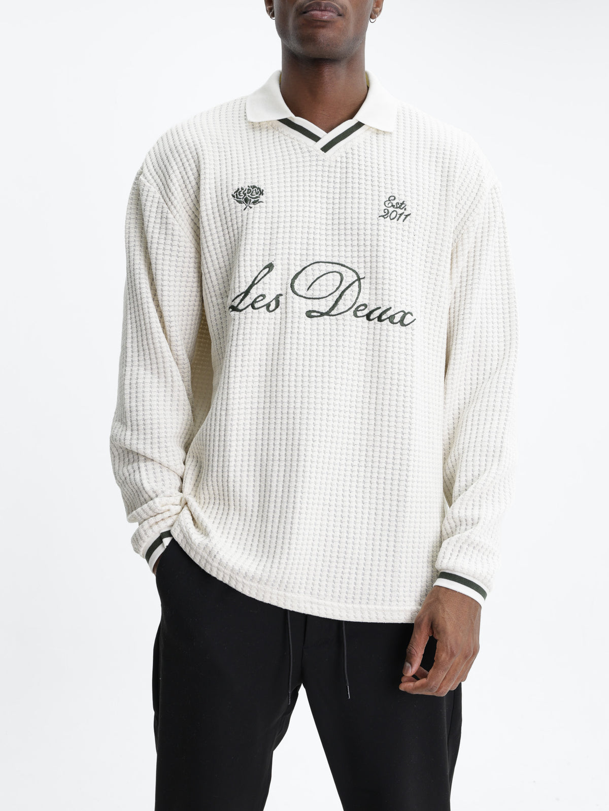 Les Deux Jersey Waffle Ls Football Ivory