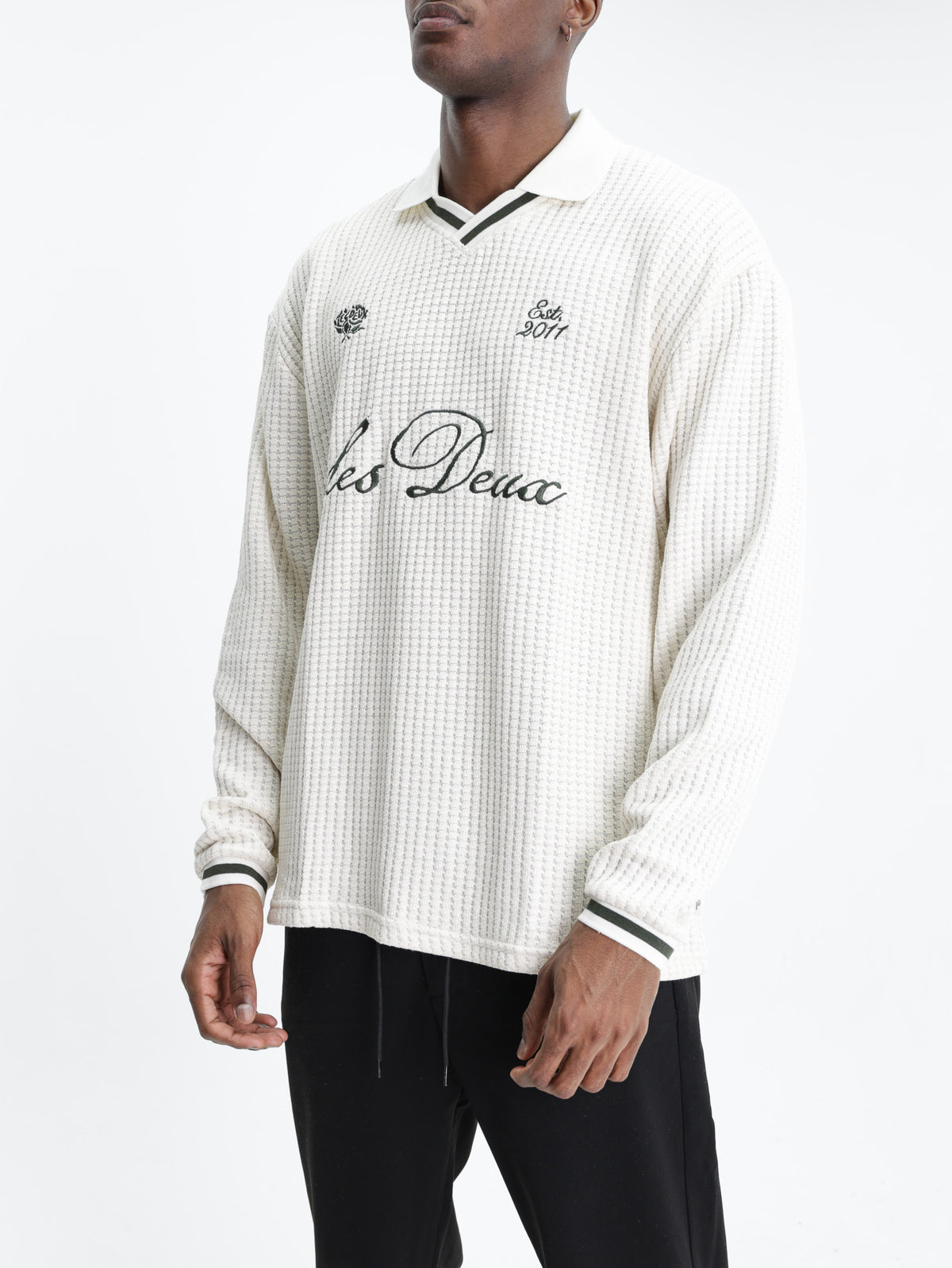 Les Deux Jersey Waffle Ls Football Ivory