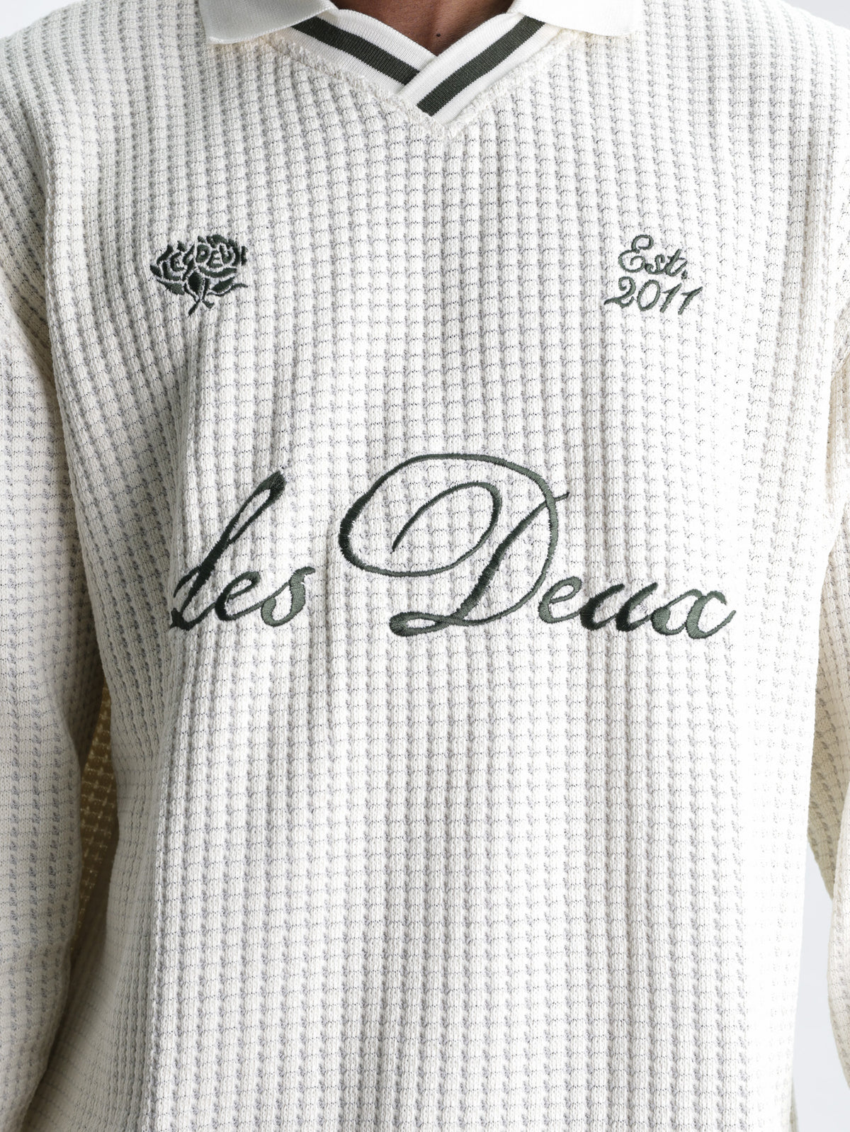 Les Deux Jersey Waffle Ls Football Ivory