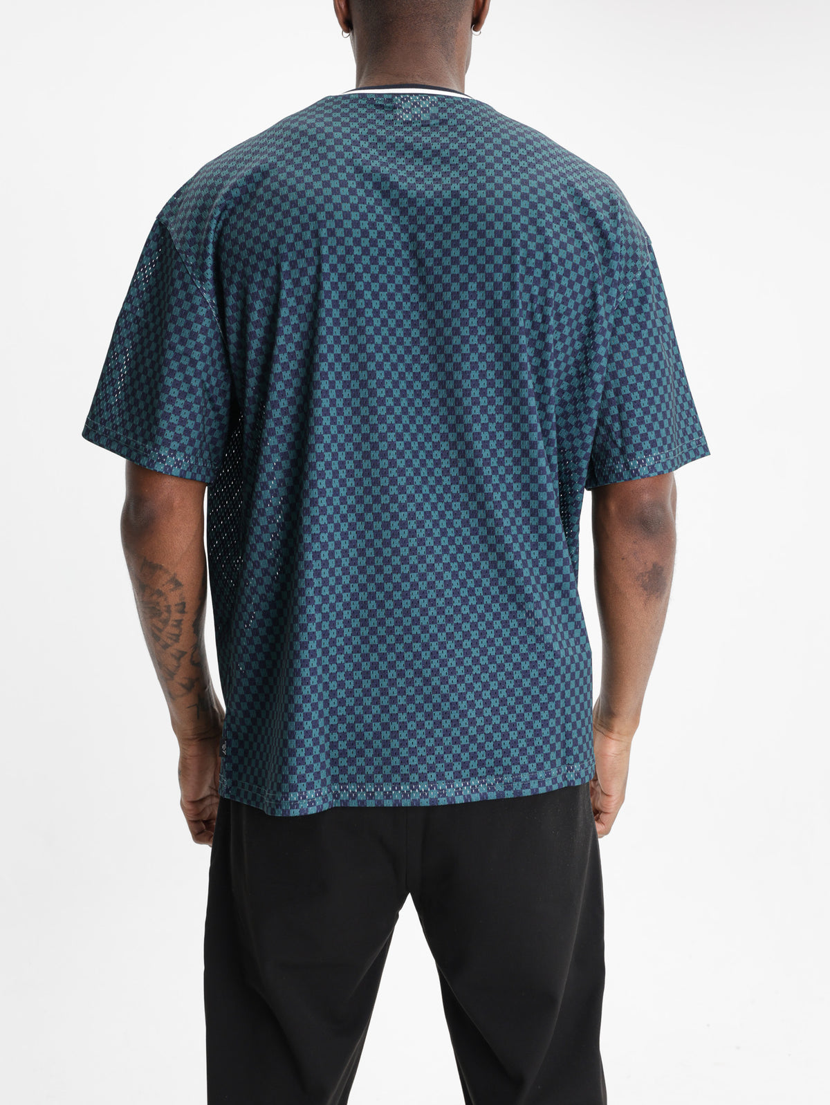 Les Deux Shirt Check Aop Mesh Mediterranean Green