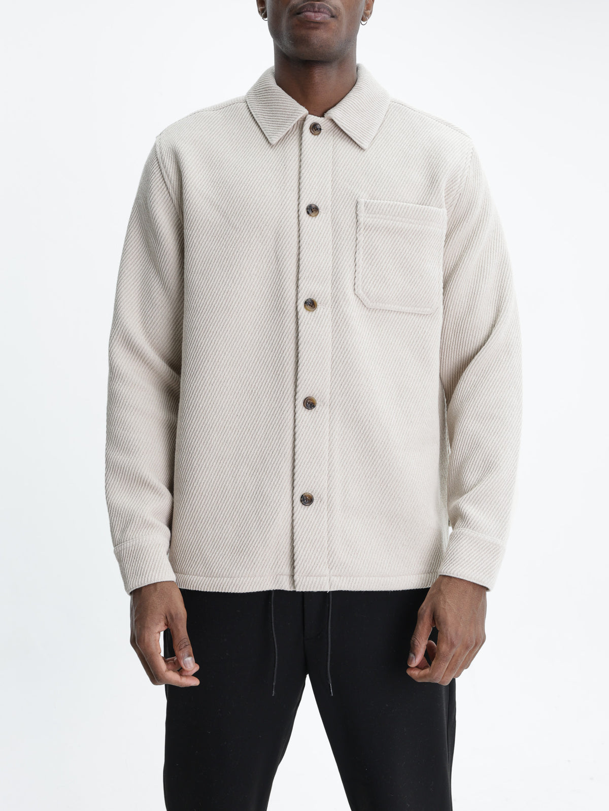 Les Deux Overshirt Twill Wool Ivory