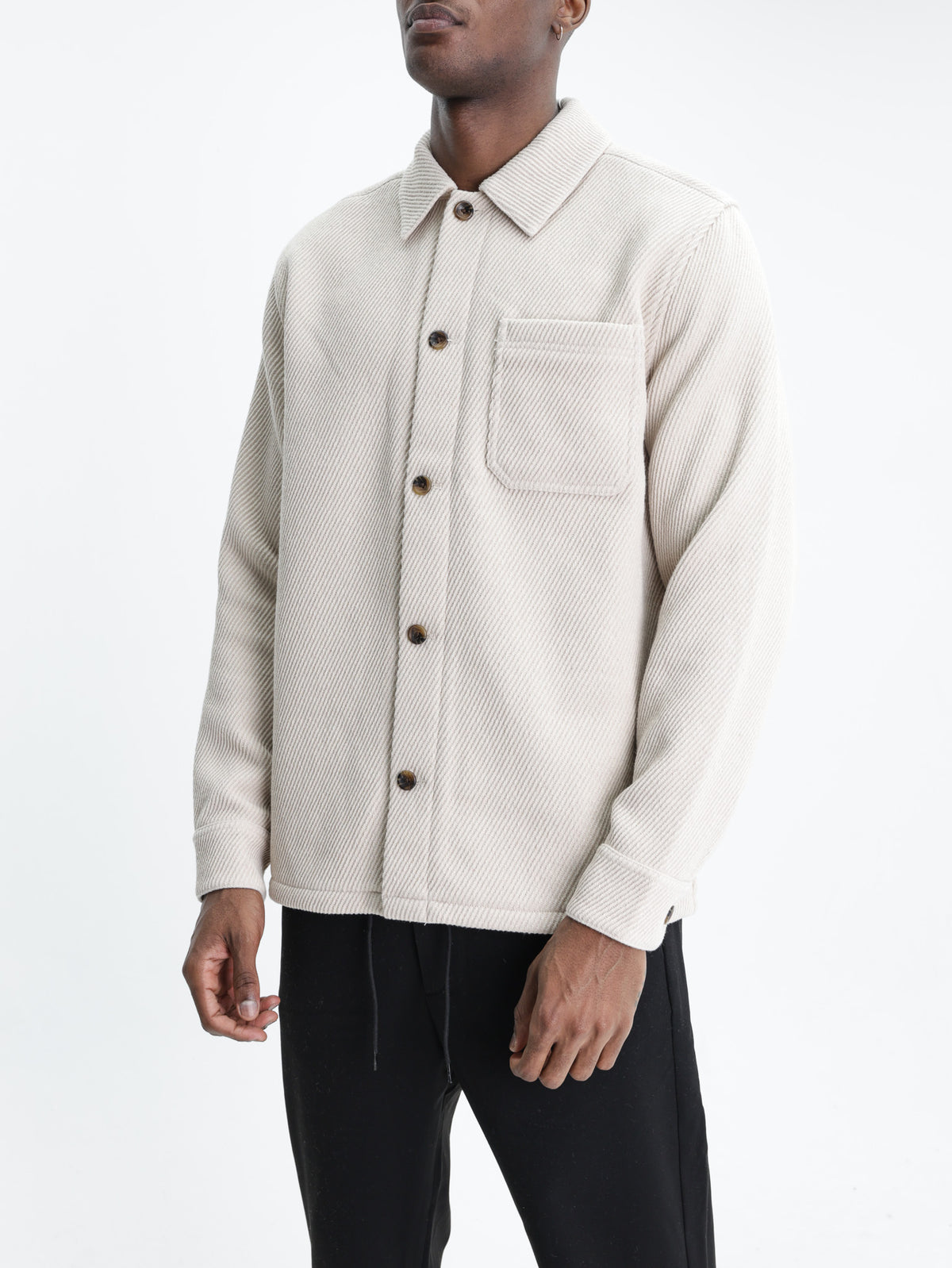 Les Deux Overshirt Twill Wool Ivory