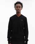 Comme Des Garcons Sweater V Neck Black Rhinestone Black