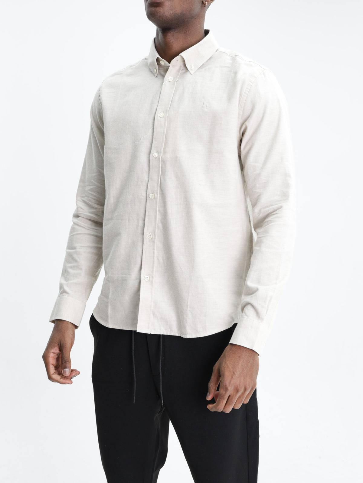 Les Deux Shirt Soft Flannel Oyster Gray White