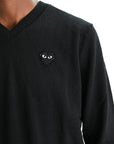 Comme Des Garcons Sweater V Neck Black Rhinestone Black
