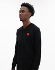 Comme Des Garcons Sweater Red Rhinestone Emblem Black