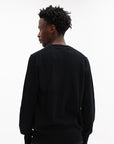 Comme Des Garcons Sweater Red Rhinestone Emblem Black
