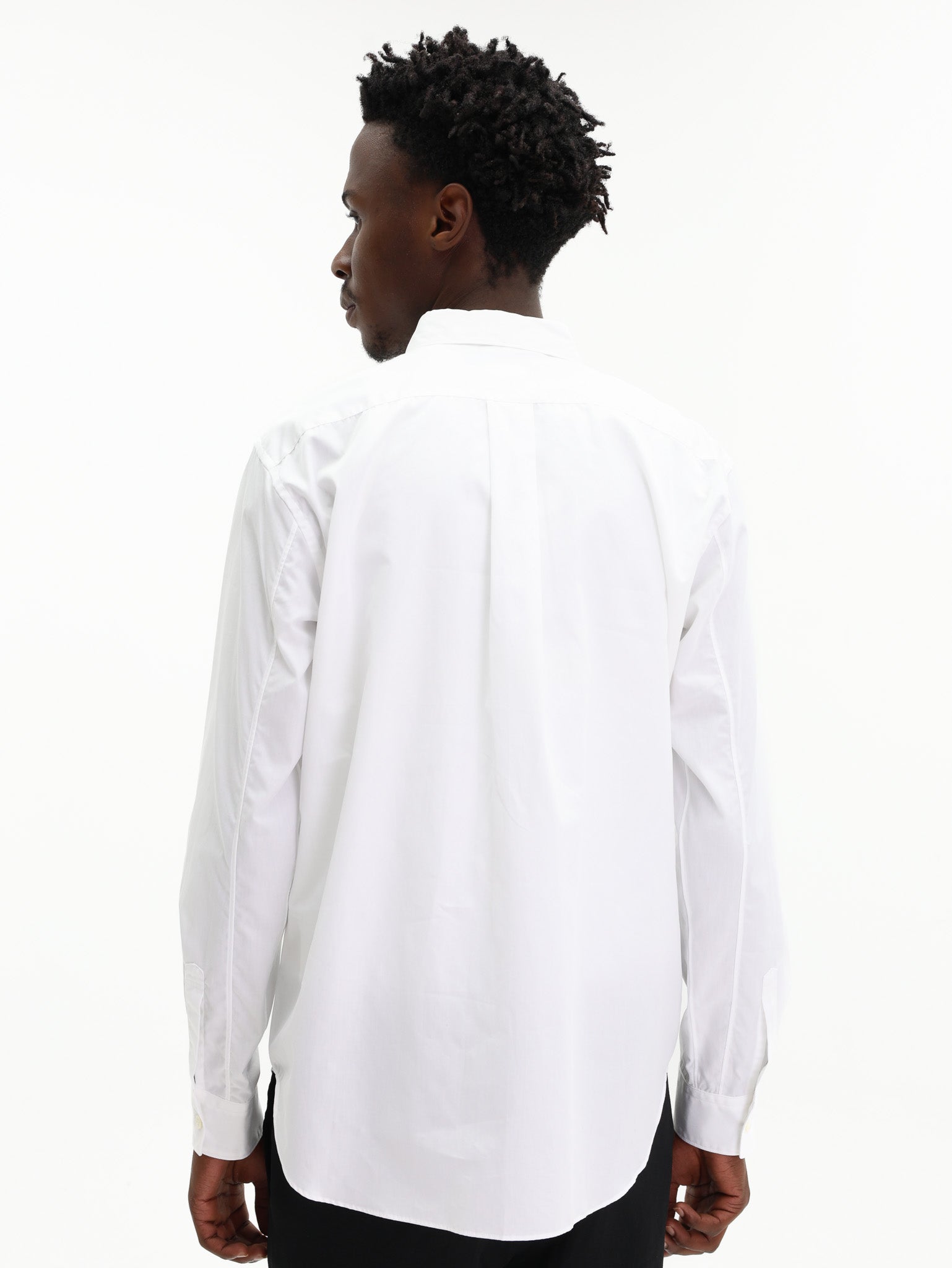 Comme Des Garcons Shirt Studded Button Up White