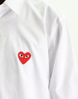 Comme Des Garcons Shirt Play Red Emblem Button Up White
