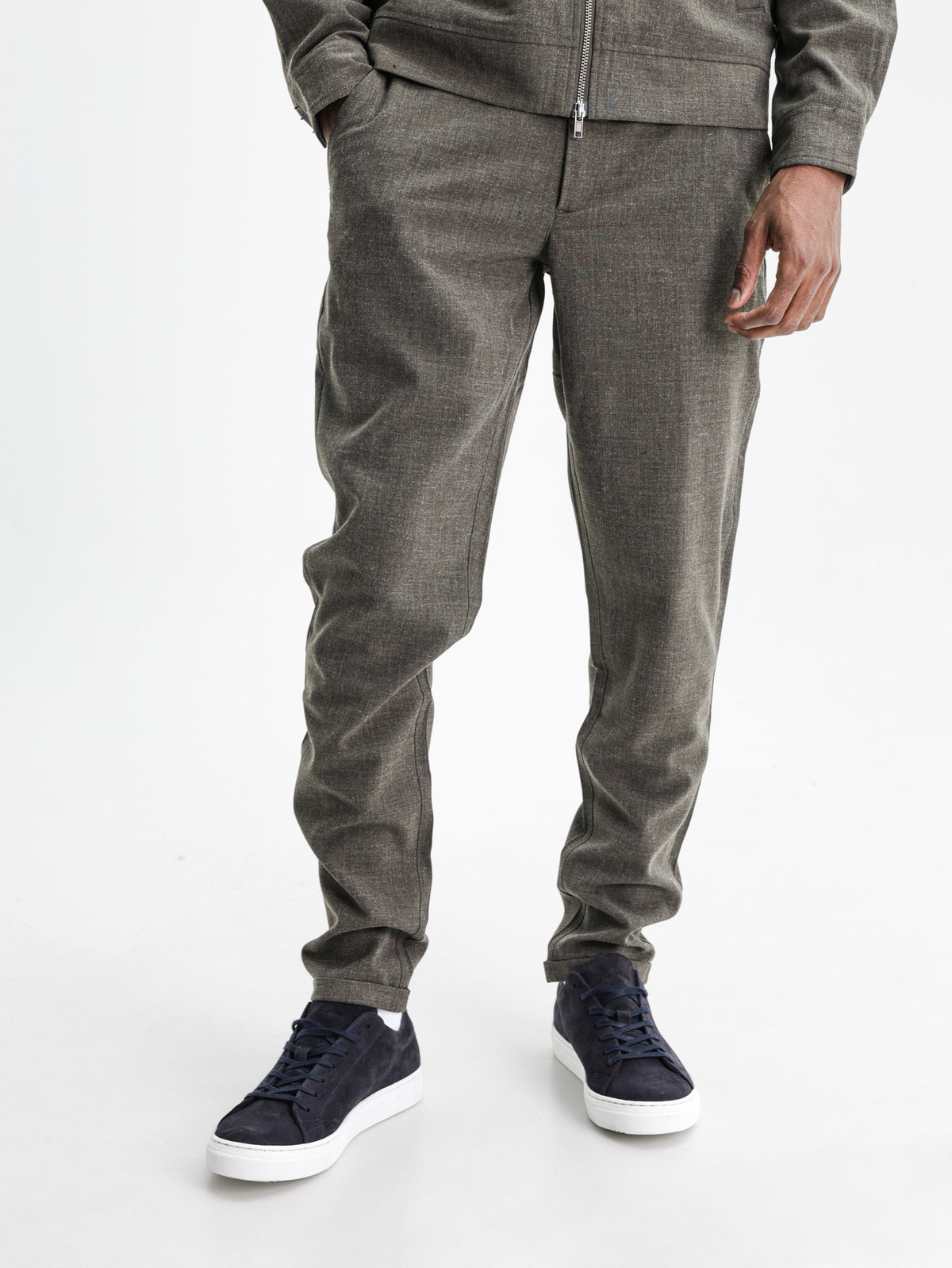 Les Deux Suit Pants Como Olive Night