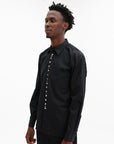 Comme Des Garcons Shirt Studded Button Up Black