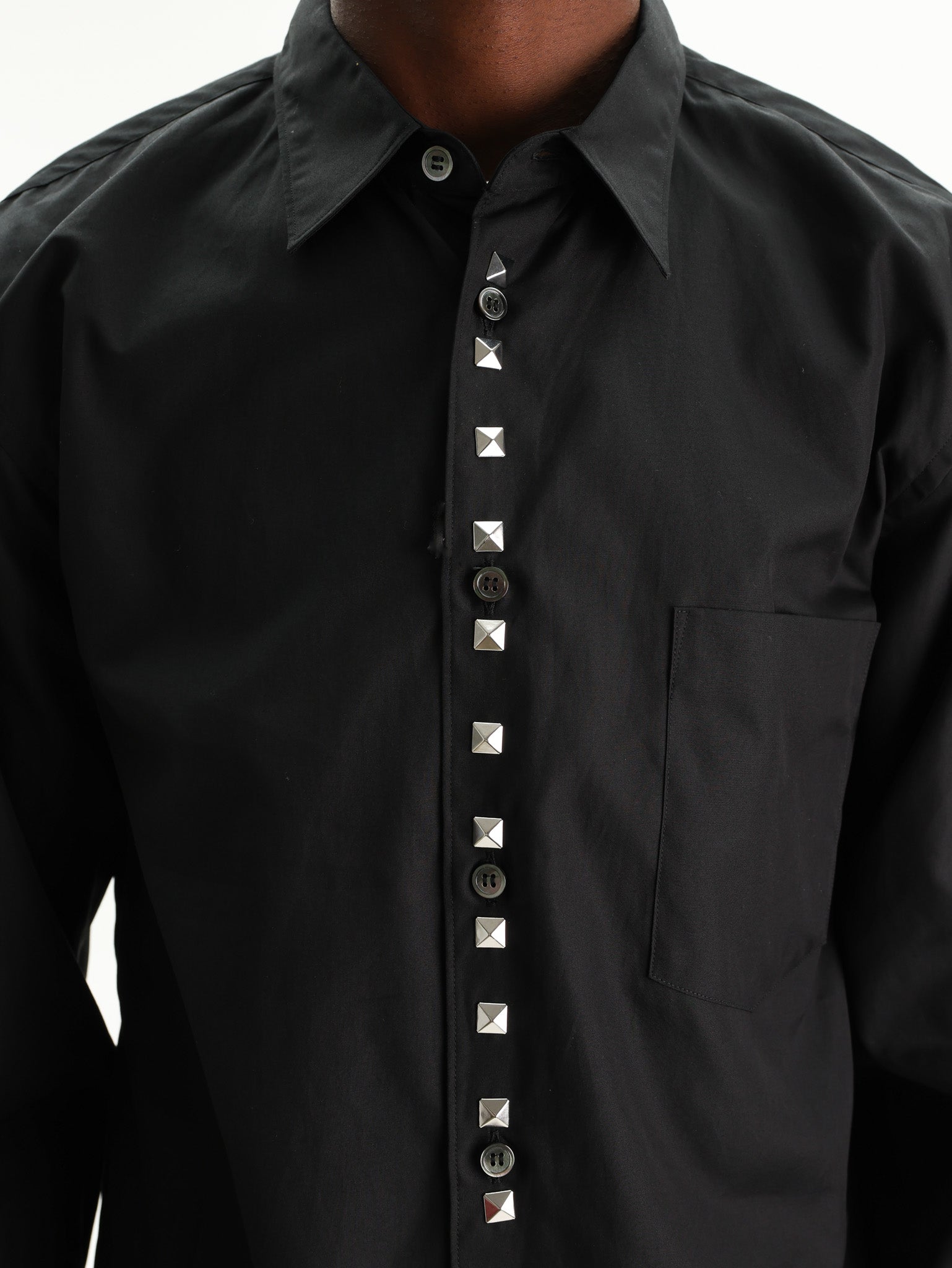 Comme Des Garcons Shirt Studded Button Up Black
