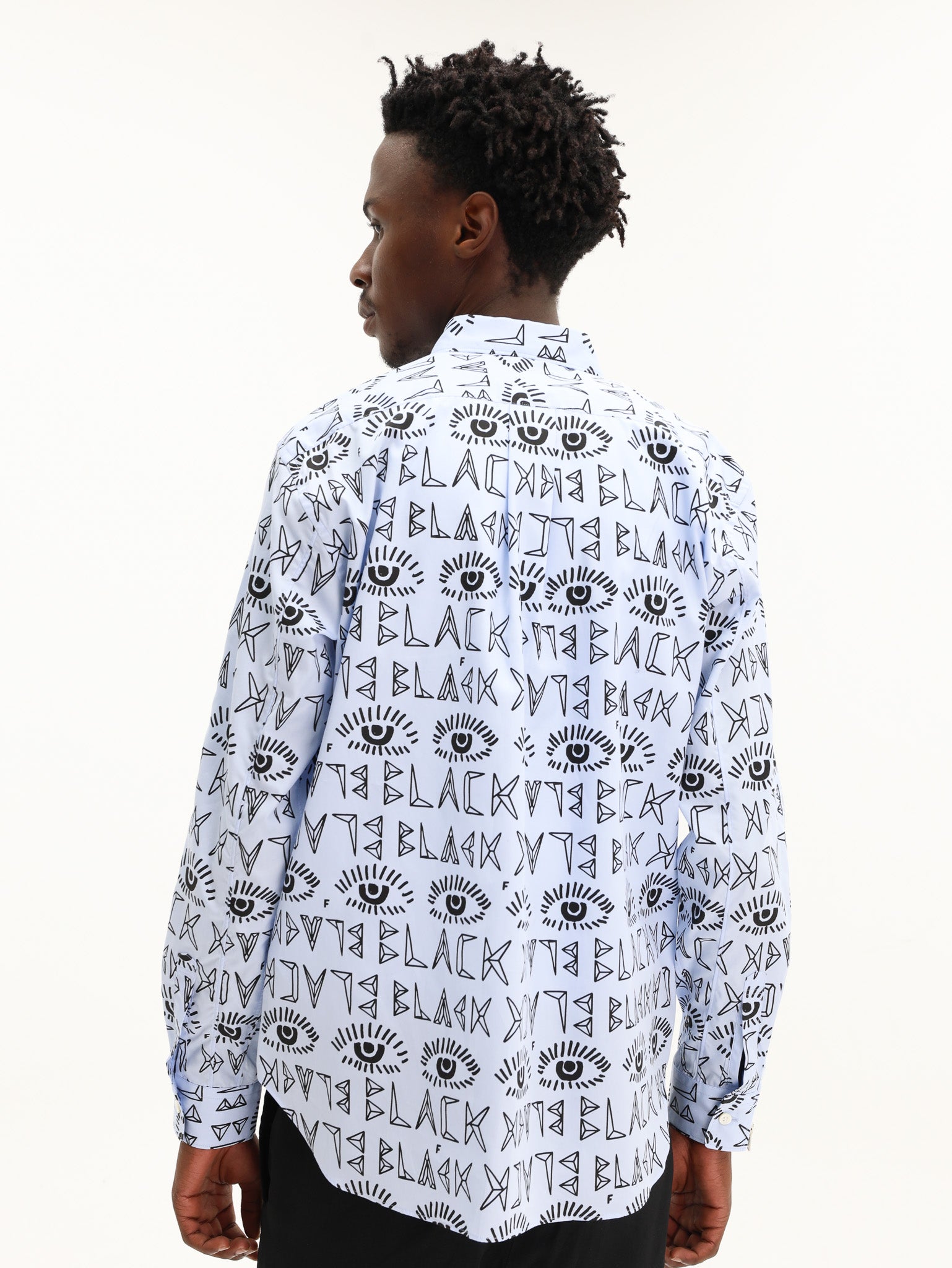 Comme Des Garcons Shirt Long Sleeve Aop Buttondown White-Black