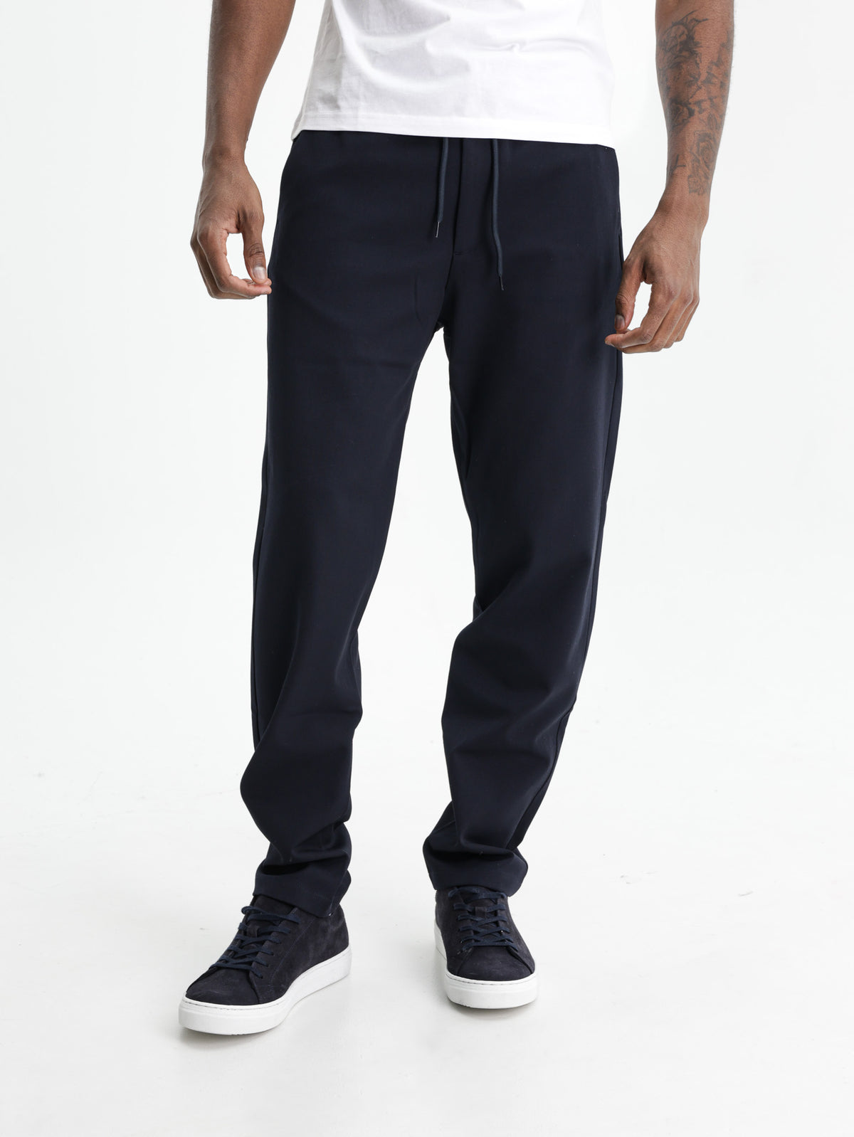 Les Deux Pants Como Tapered Drawstring Navy
