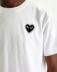 Comme Des Garcons T-Shirt Play Rhinestone Heart White