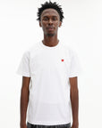 Comme Des Garcons T-Shirt Play Small Red Heart White