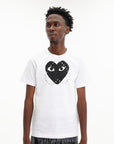 Comme Des Garcons T-Shirt Play Heart Stud White