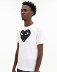 Comme Des Garcons T-Shirt Play Heart Stud White