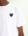 Comme Des Garcons T-Shirt Play Black Heart White