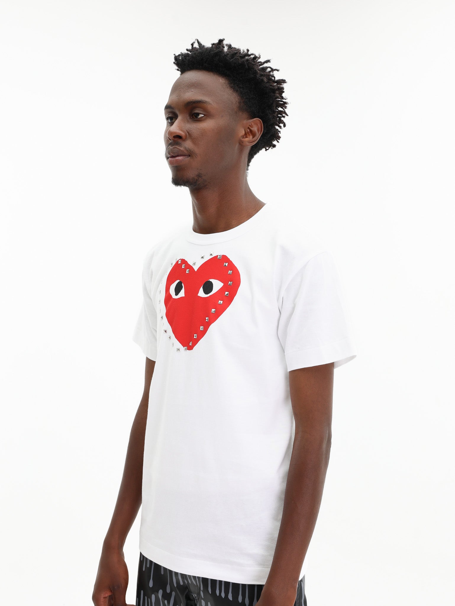 Comme Des Garcons T-Shirt Play Studded Big Heart White - AL Capone