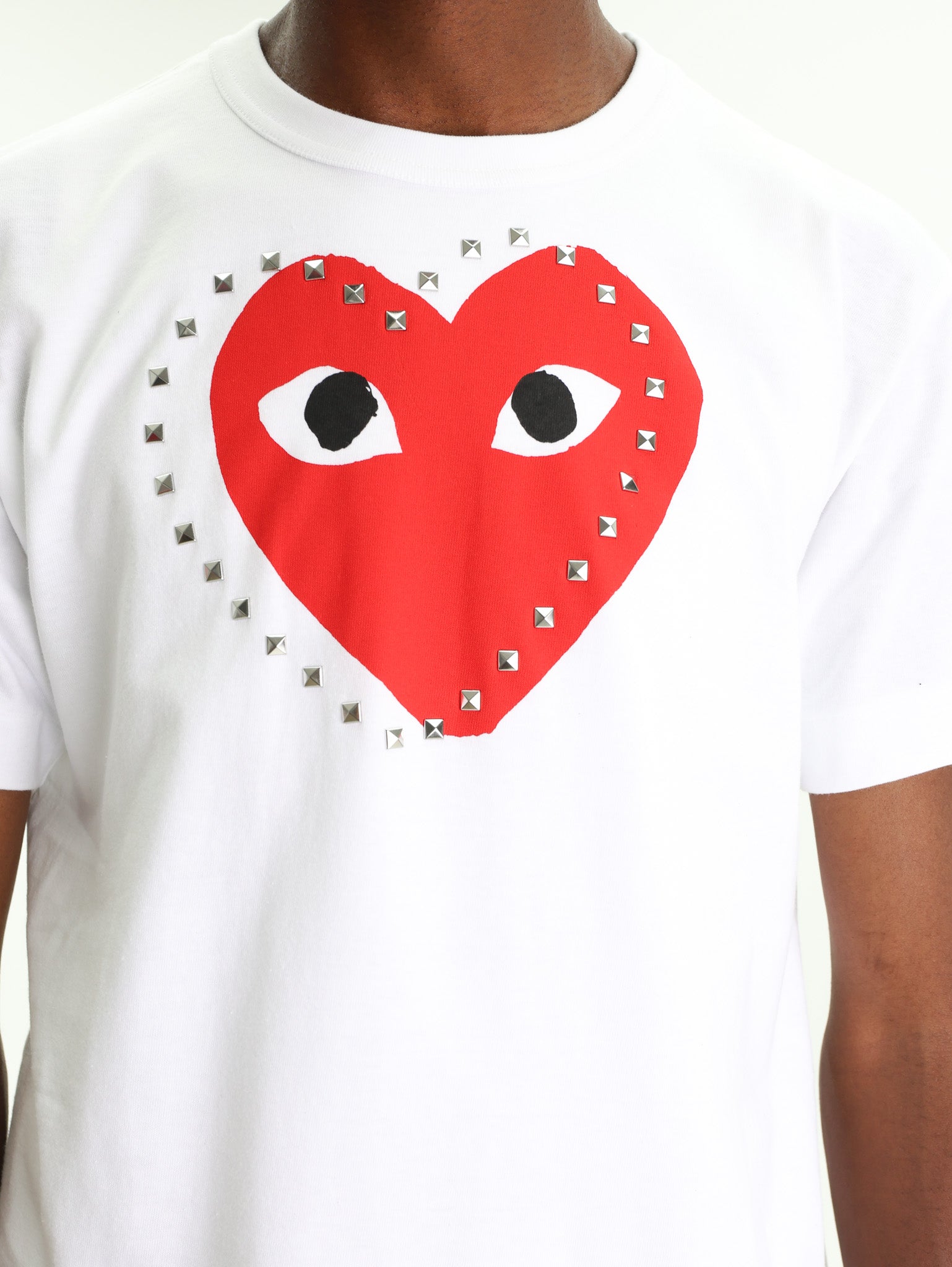 Comme Des Garcons T-Shirt Play Studded Big Heart White - AL Capone