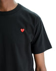Comme Des Garcons T-Shirt Play Small Red Heart Black