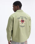 Drole Jacket Slogan Rose Olive