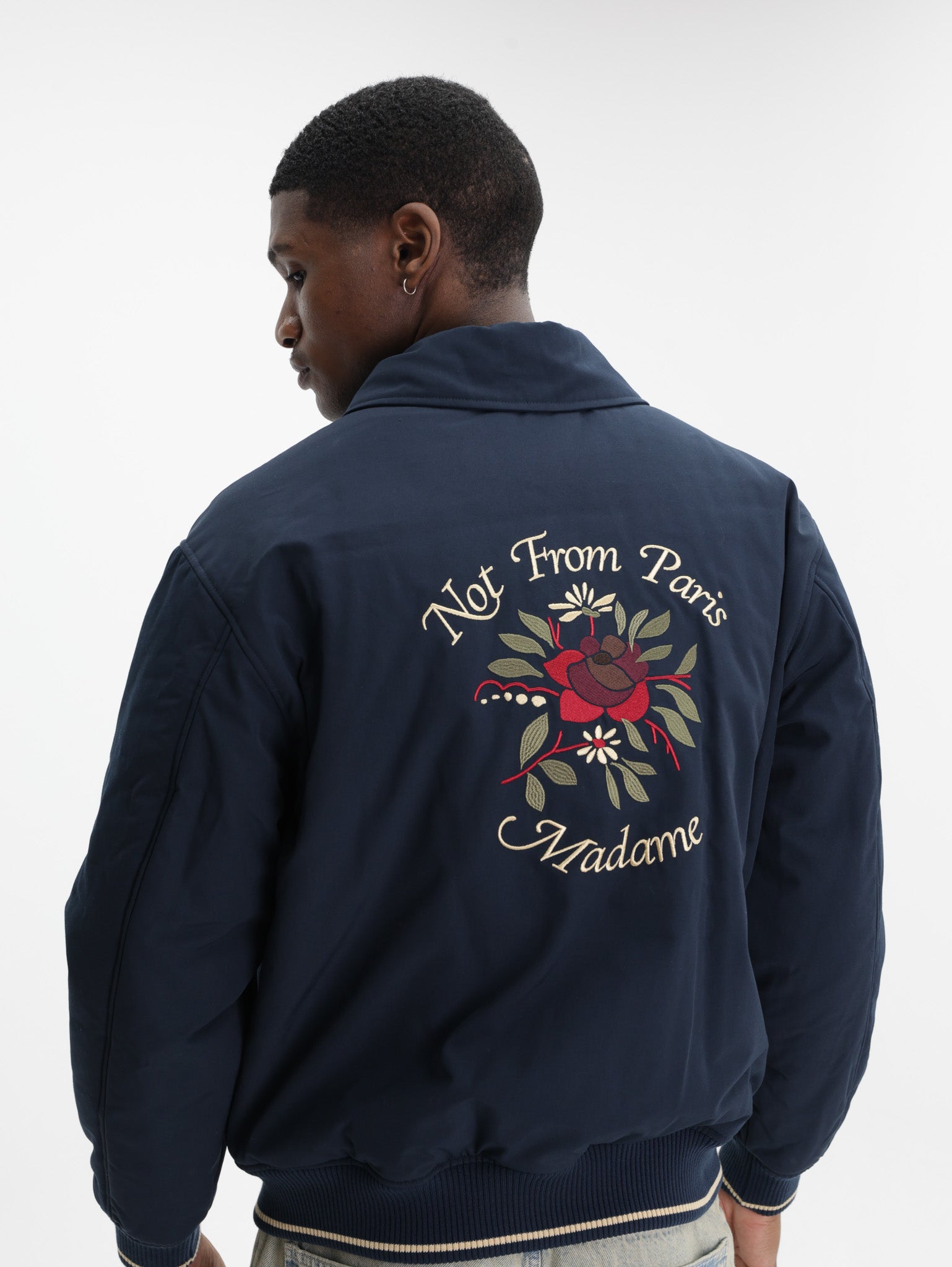 Drole Jacket Bomber Slogan Rose Navy - AL Capone Premium