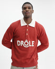 Drole Golfer Drele Col Crochet Dark Red