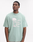 Drole T-Shirt Slogan Palmiers Water Green