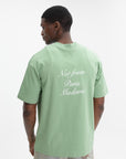 Drole T-Shirt Slogan Calligraphy Light Green