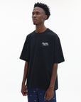 Maison Kitsune T-Shirt Handwriting Embroidery Oversize Black